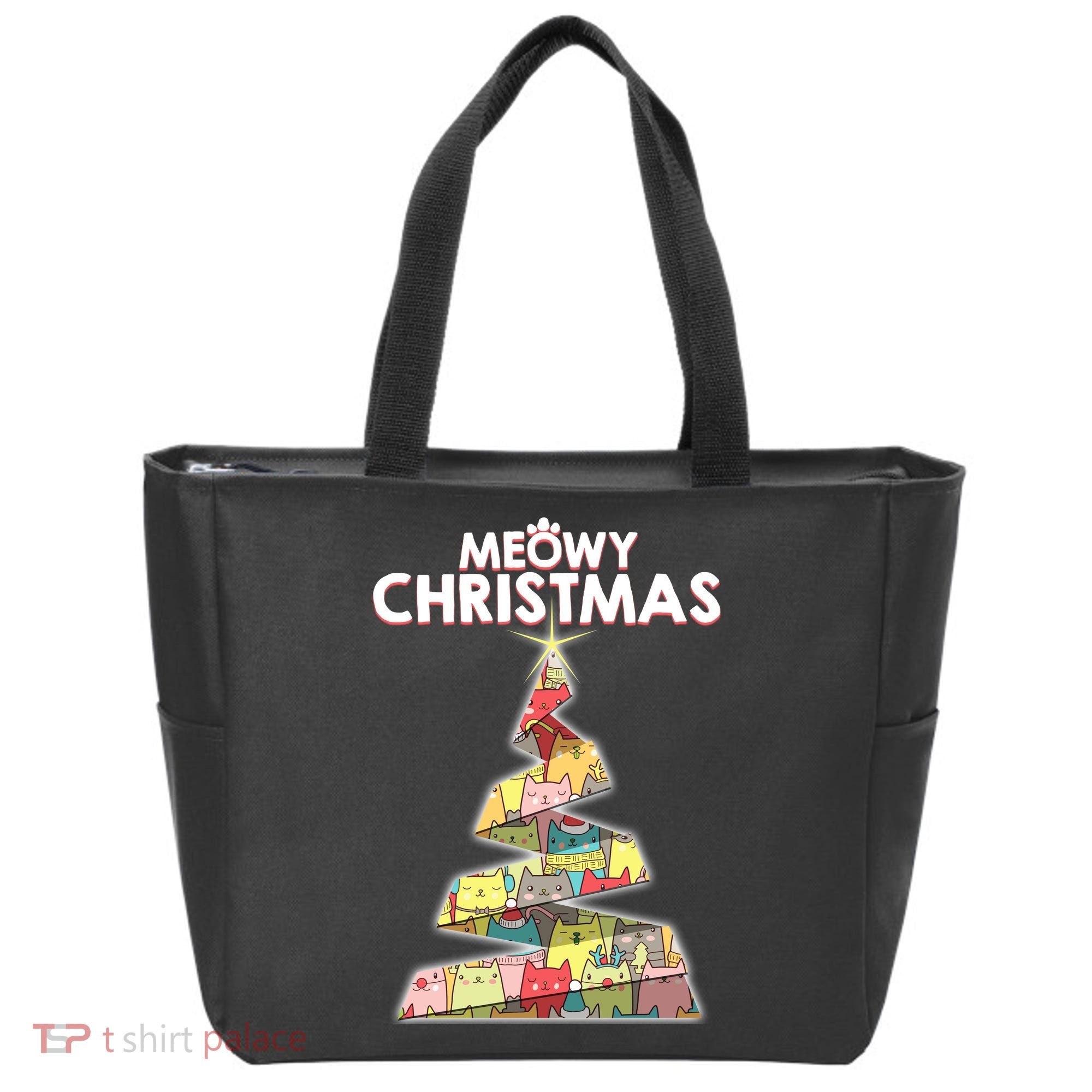 Meowy Christmas Tree For Cat Lovers Tote Bag