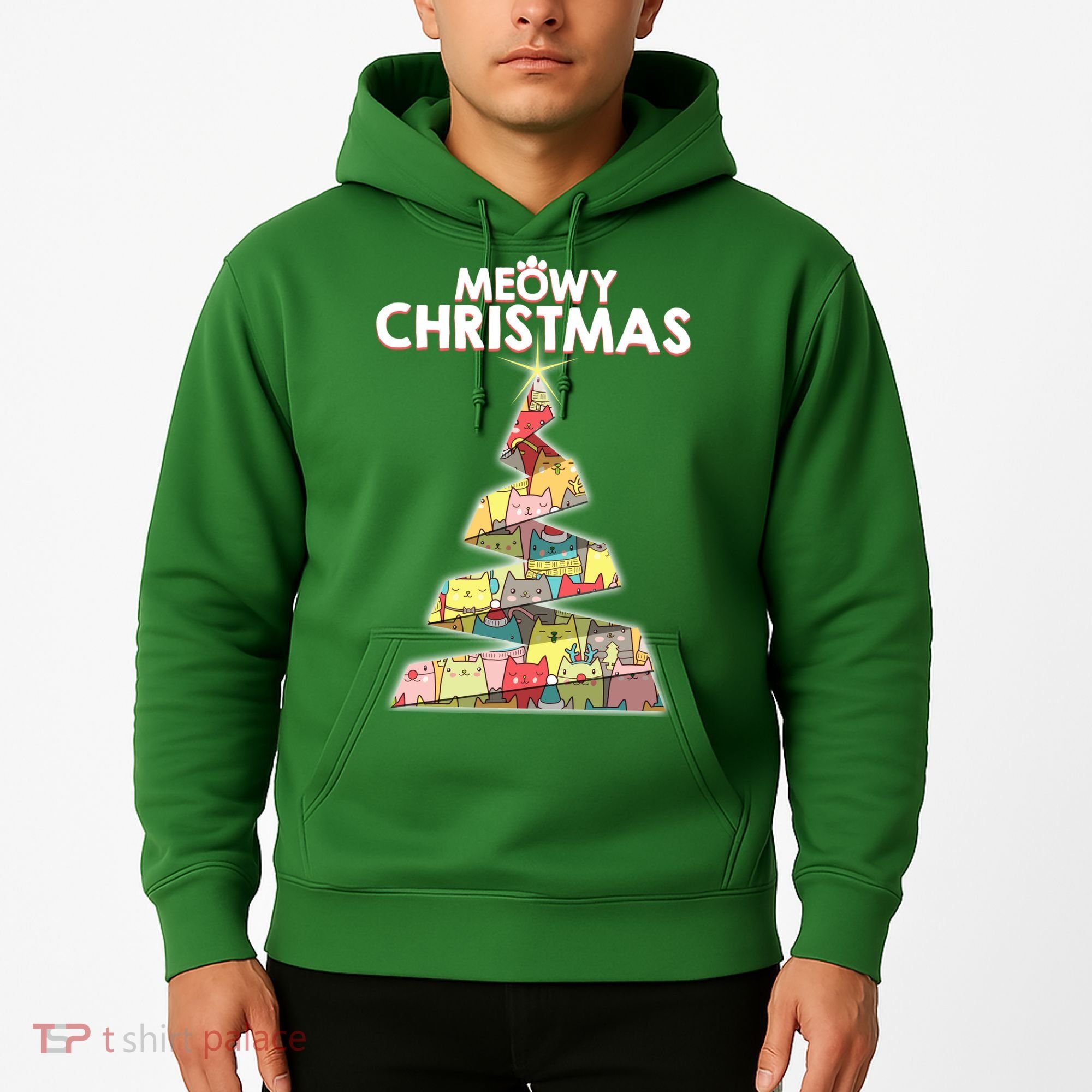 Meowy Christmas Tree For Cat Lovers Hoodie