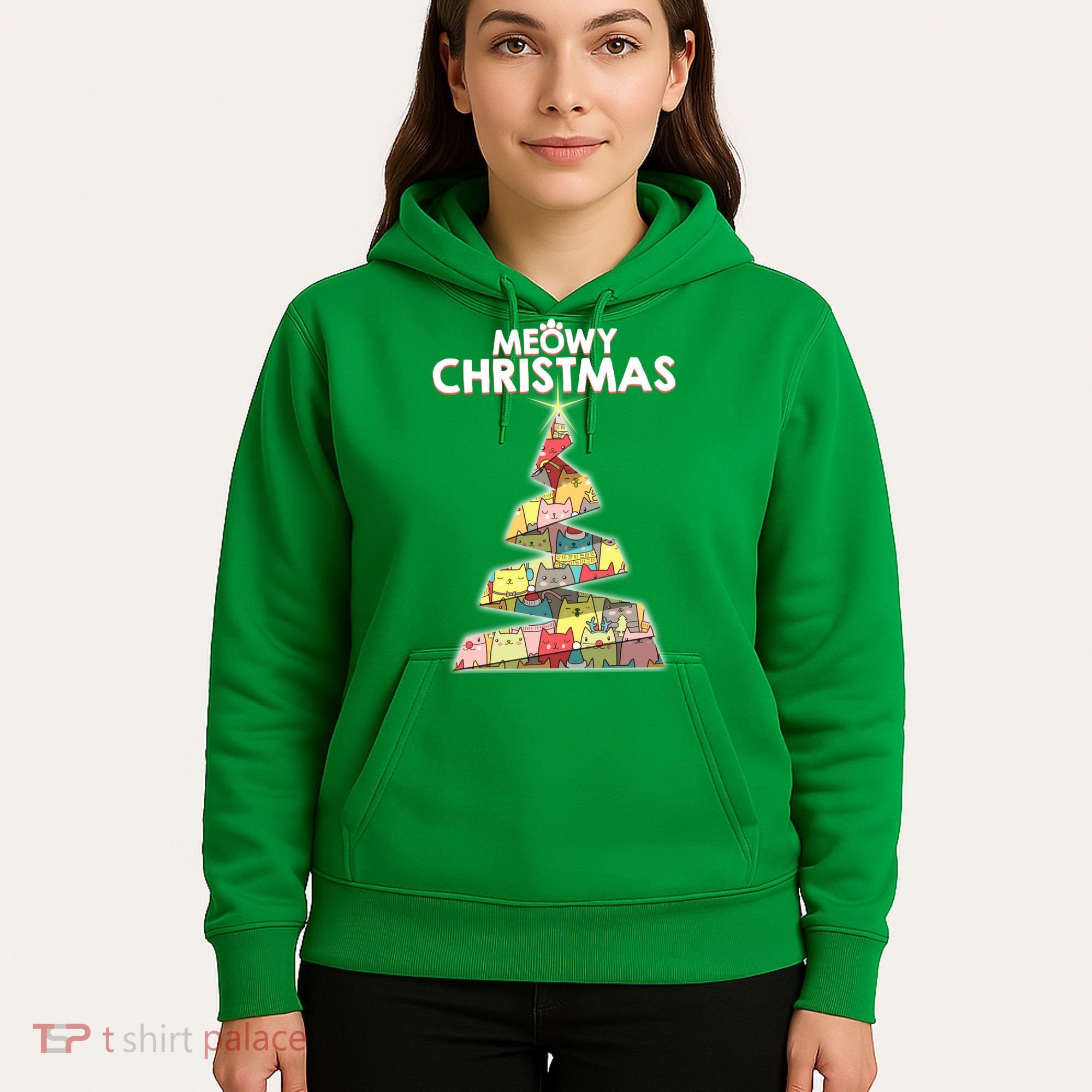 Meowy Christmas Tree For Cat Lovers Hoodie