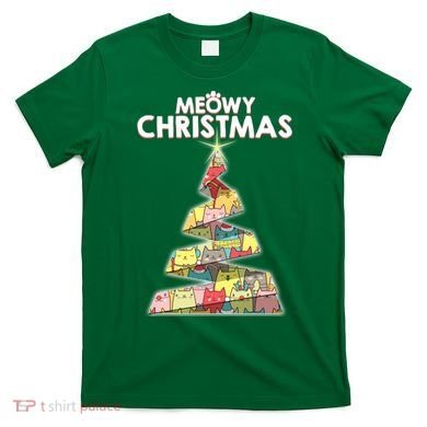 Meowy Christmas Tree For Cat Lovers T-Shirt