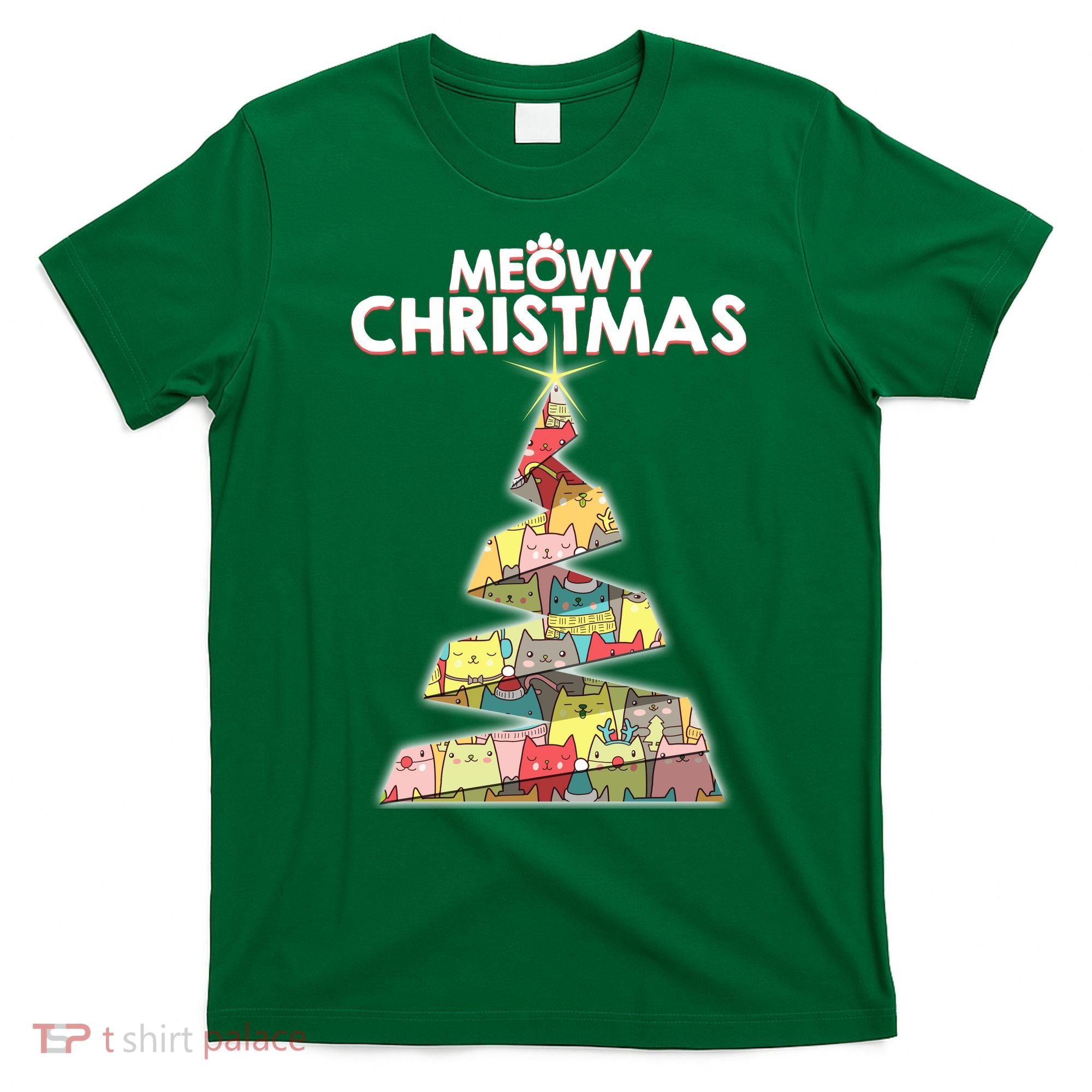 Meowy Christmas Tree For Cat Lovers T-Shirt