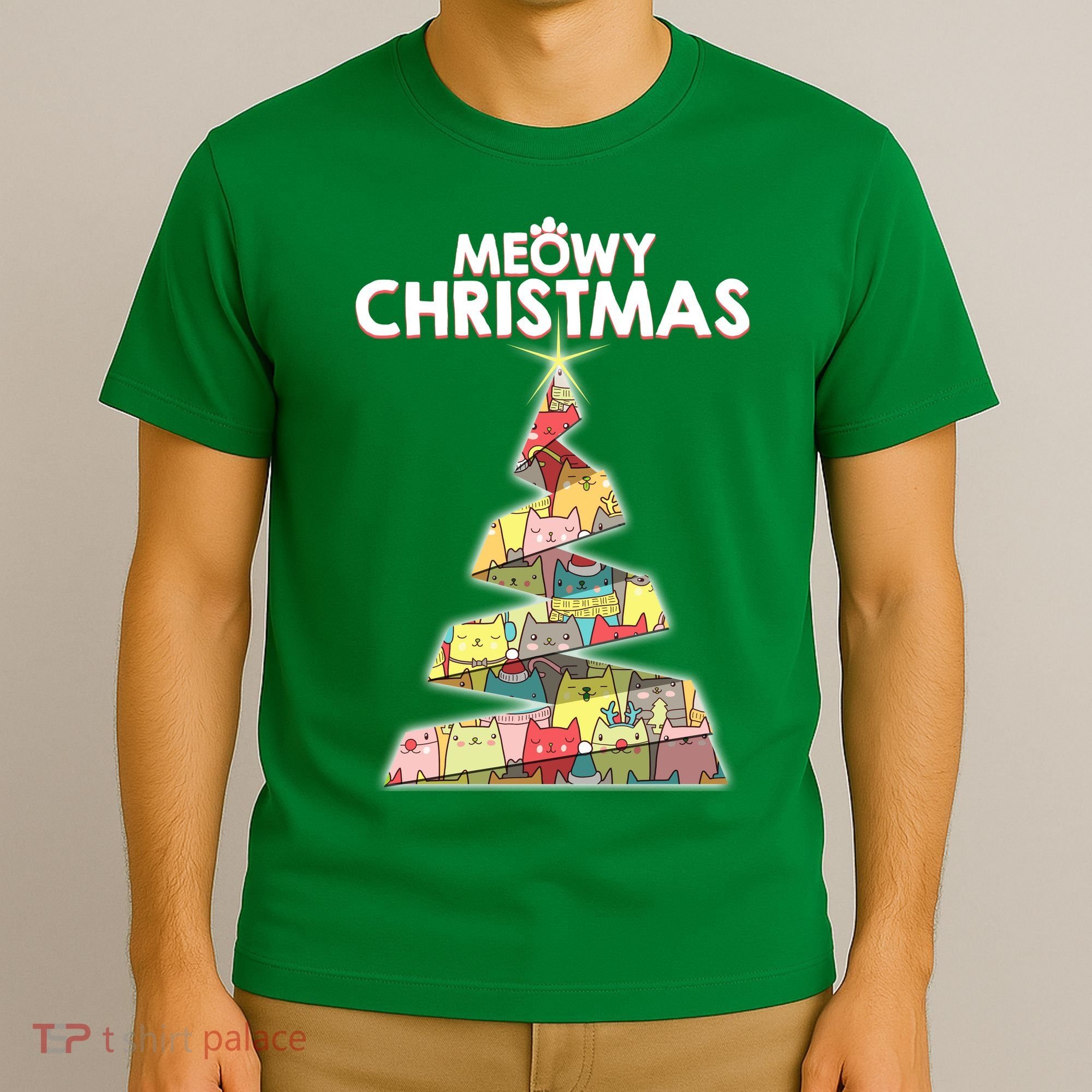 Meowy Christmas Tree For Cat Lovers T-Shirt
