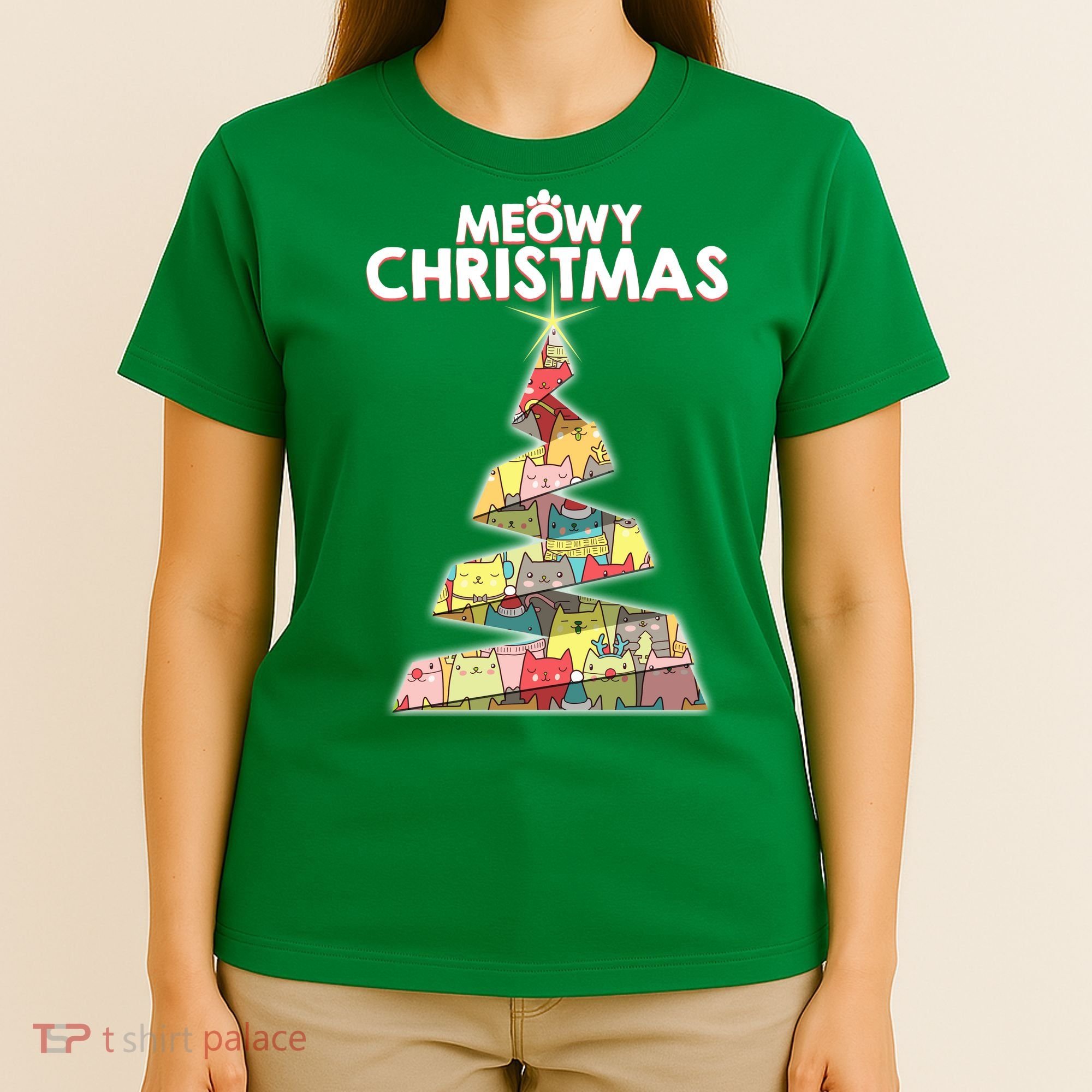Meowy Christmas Tree For Cat Lovers T-Shirt