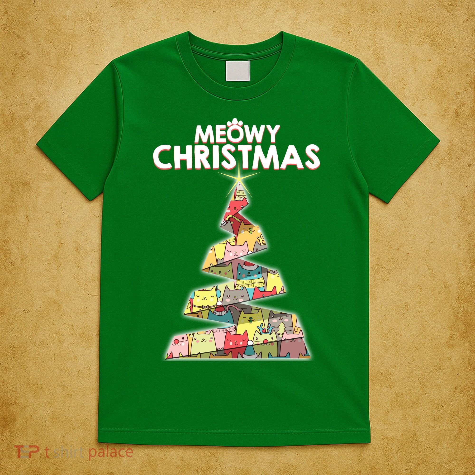 Meowy Christmas Tree For Cat Lovers T-Shirt