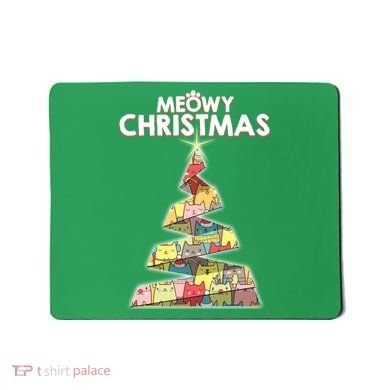 Meowy Christmas Tree For Cat Lovers Mousepad