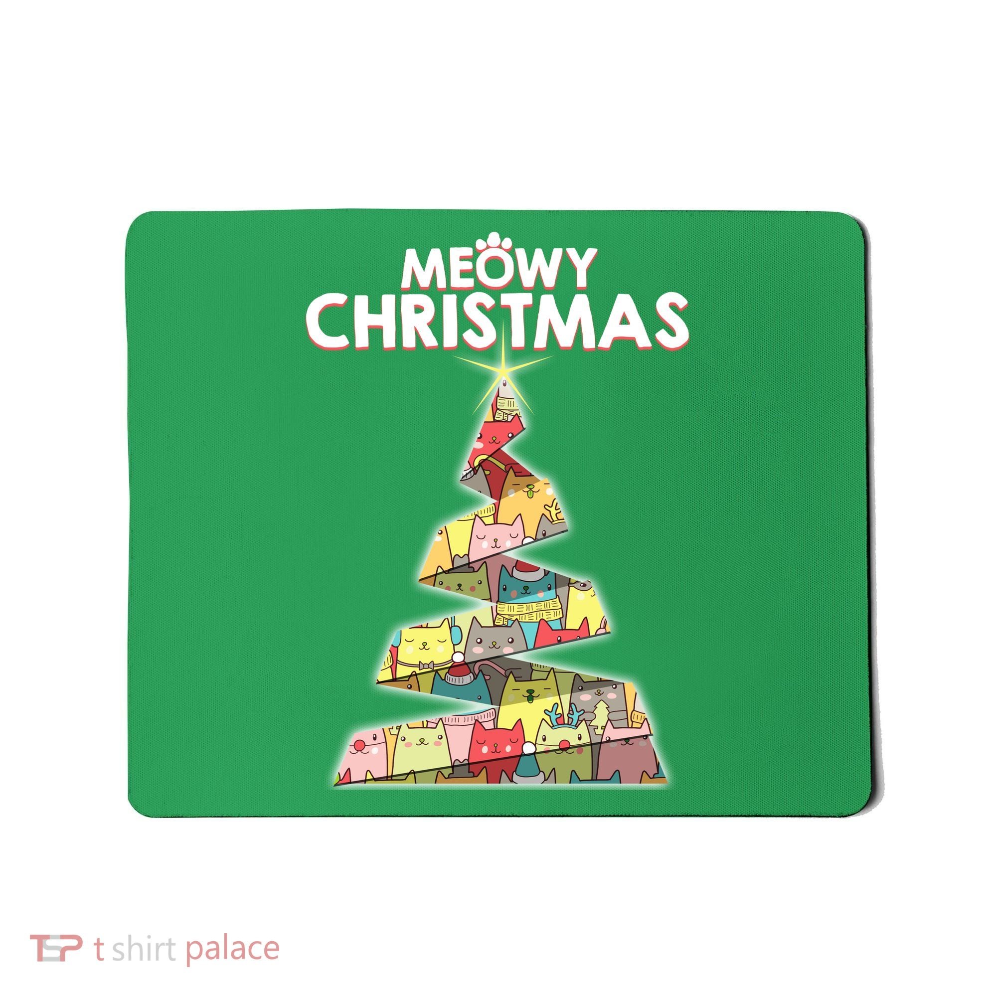 Meowy Christmas Tree For Cat Lovers Mousepad