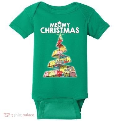 Meowy Christmas Tree For Cat Lovers Baby Bodysuit
