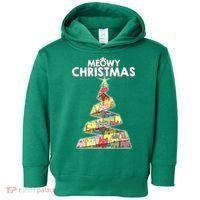 Meowy Christmas Tree For Cat Lovers Toddler Hoodie thumb 0