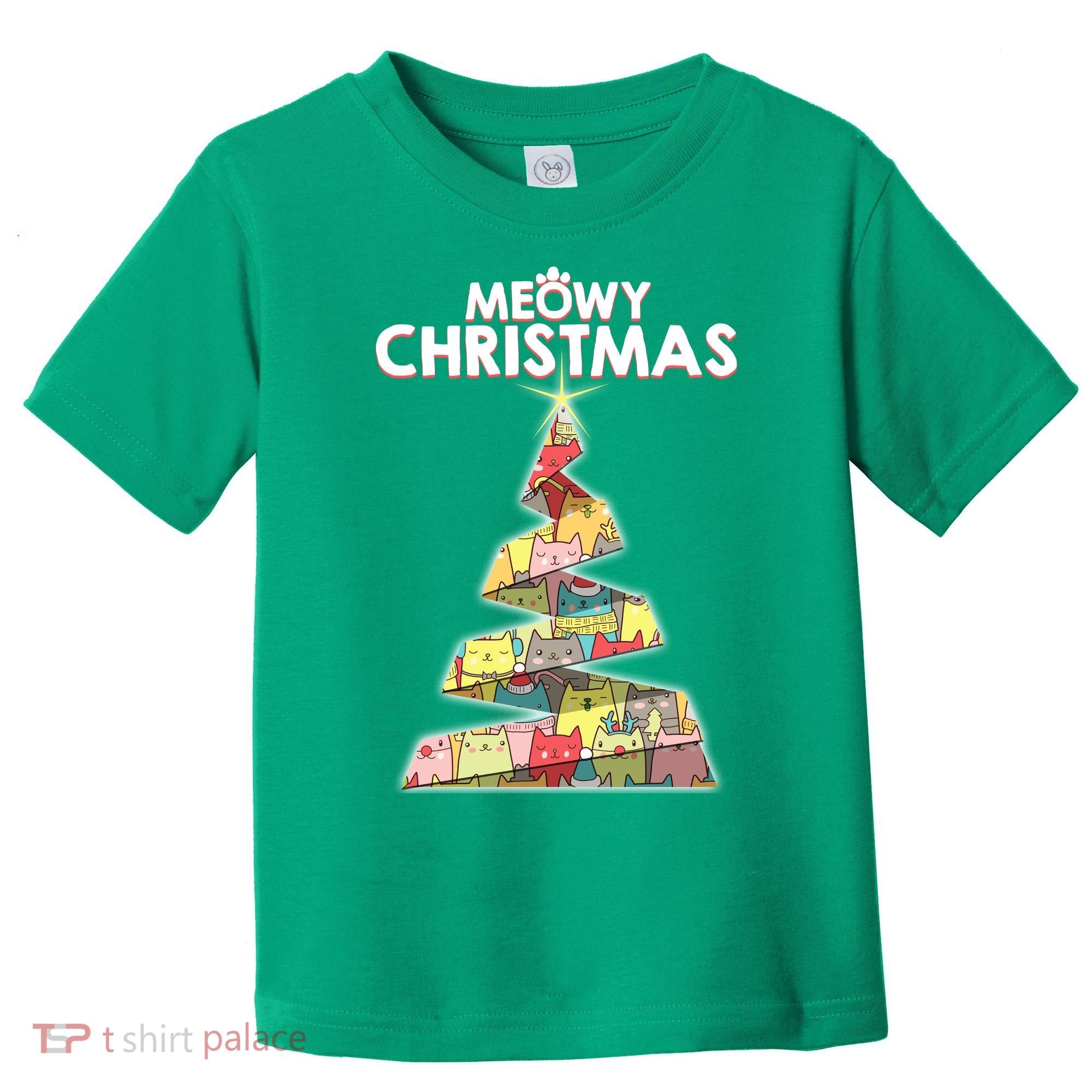 Meowy Christmas Tree For Cat Lovers Toddler T-Shirt
