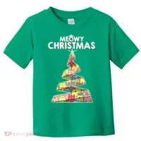 Meowy Christmas Tree For Cat Lovers Toddler T-Shirt thumb 0