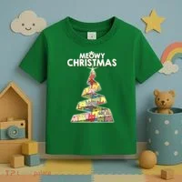 Meowy Christmas Tree For Cat Lovers Toddler T-Shirt thumb 3