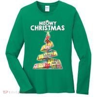 Meowy Christmas Tree For Cat Lovers Women's Long Sleeve Shirt thumb 0