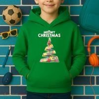 Meowy Christmas Tree For Cat Lovers Kids Hoodie thumb 2