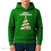 Meowy Christmas Tree For Cat Lovers Kids Hoodie thumb 4