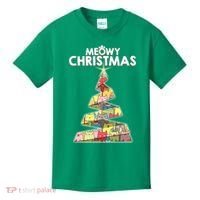 Meowy Christmas Tree For Cat Lovers Kids T-Shirt thumb 0