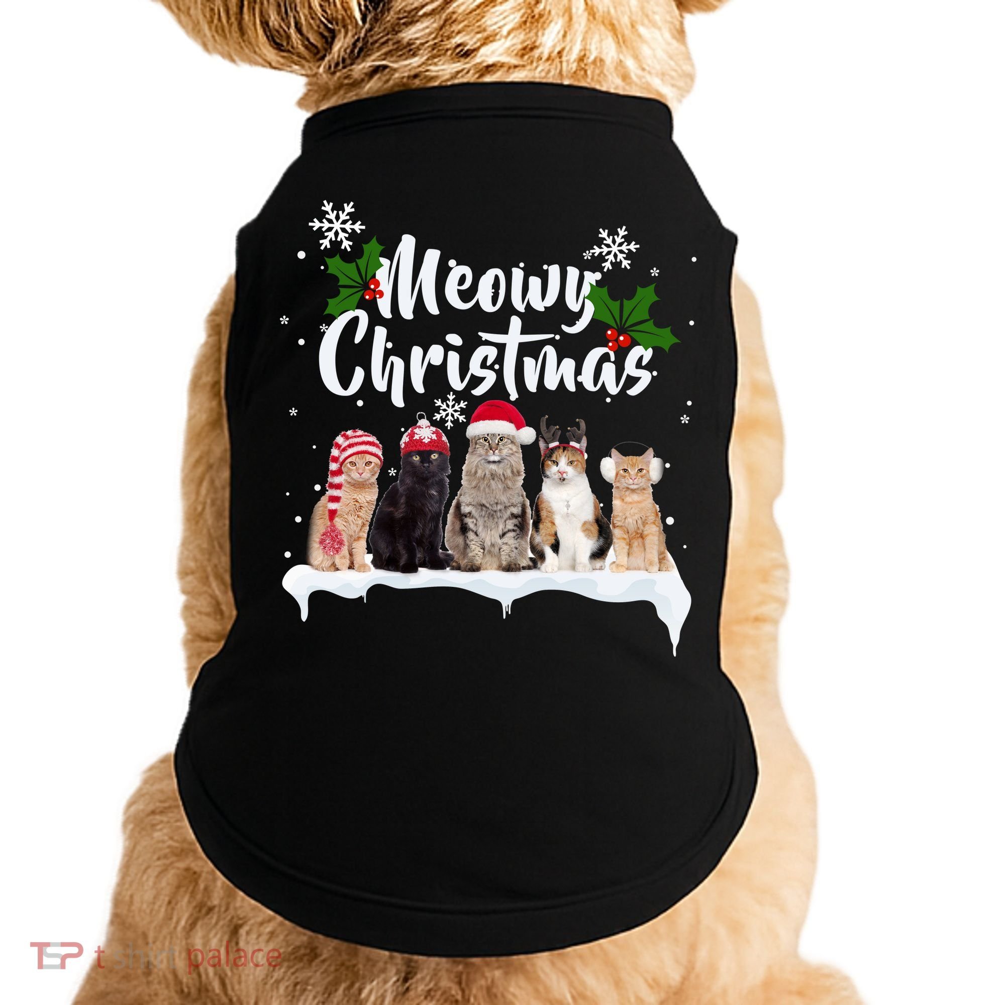 Meowy Christmas Winter Cats Doggie Tank