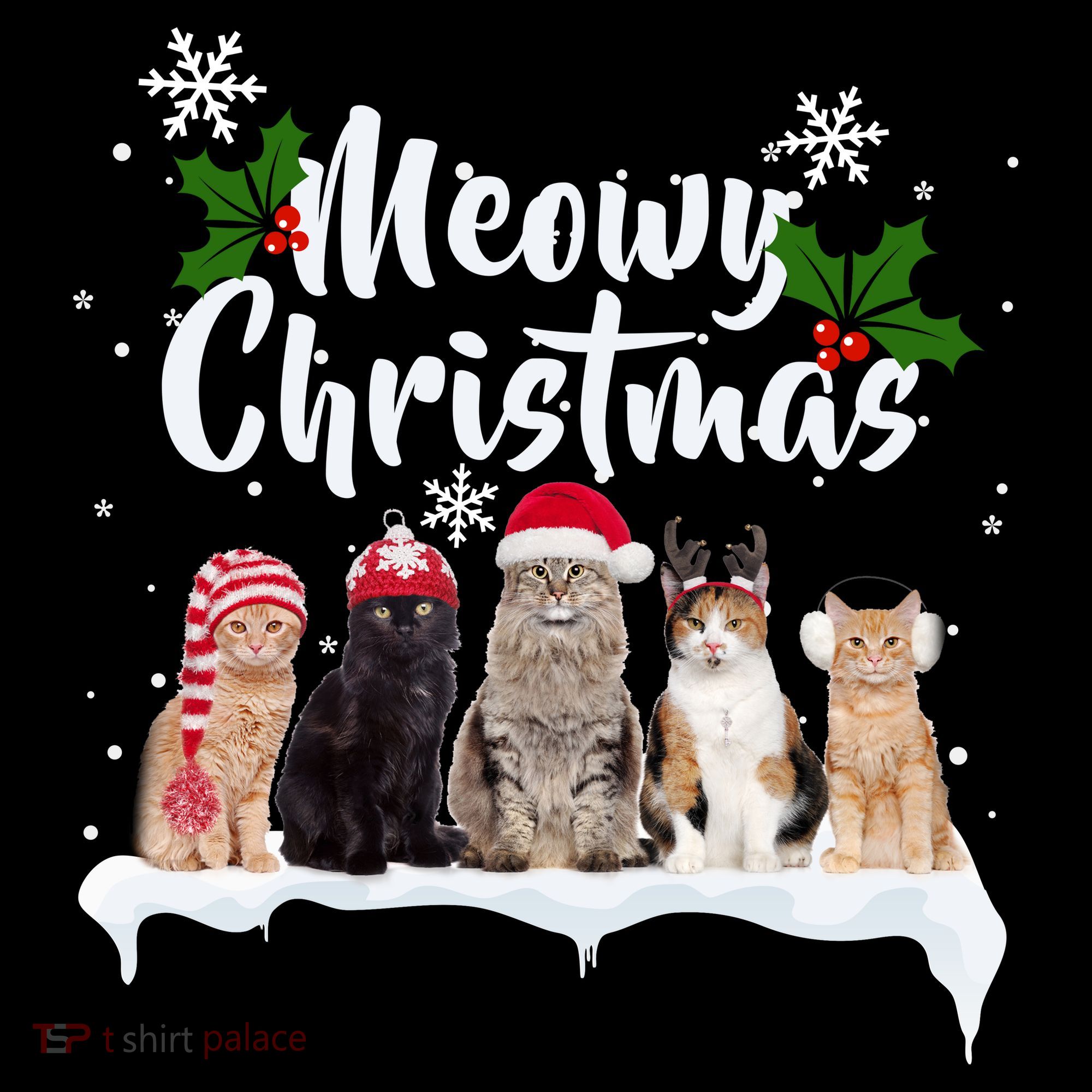 Meowy Christmas Winter Cats Doggie Tank