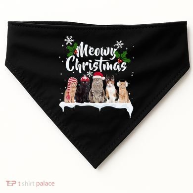 Meowy Christmas Winter Cats USA-Made Doggie Bandana