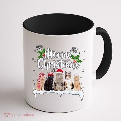 Meowy Christmas Winter Cats Coffee Mug back