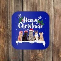 Meowy Christmas Winter Cats Coaster thumb 0