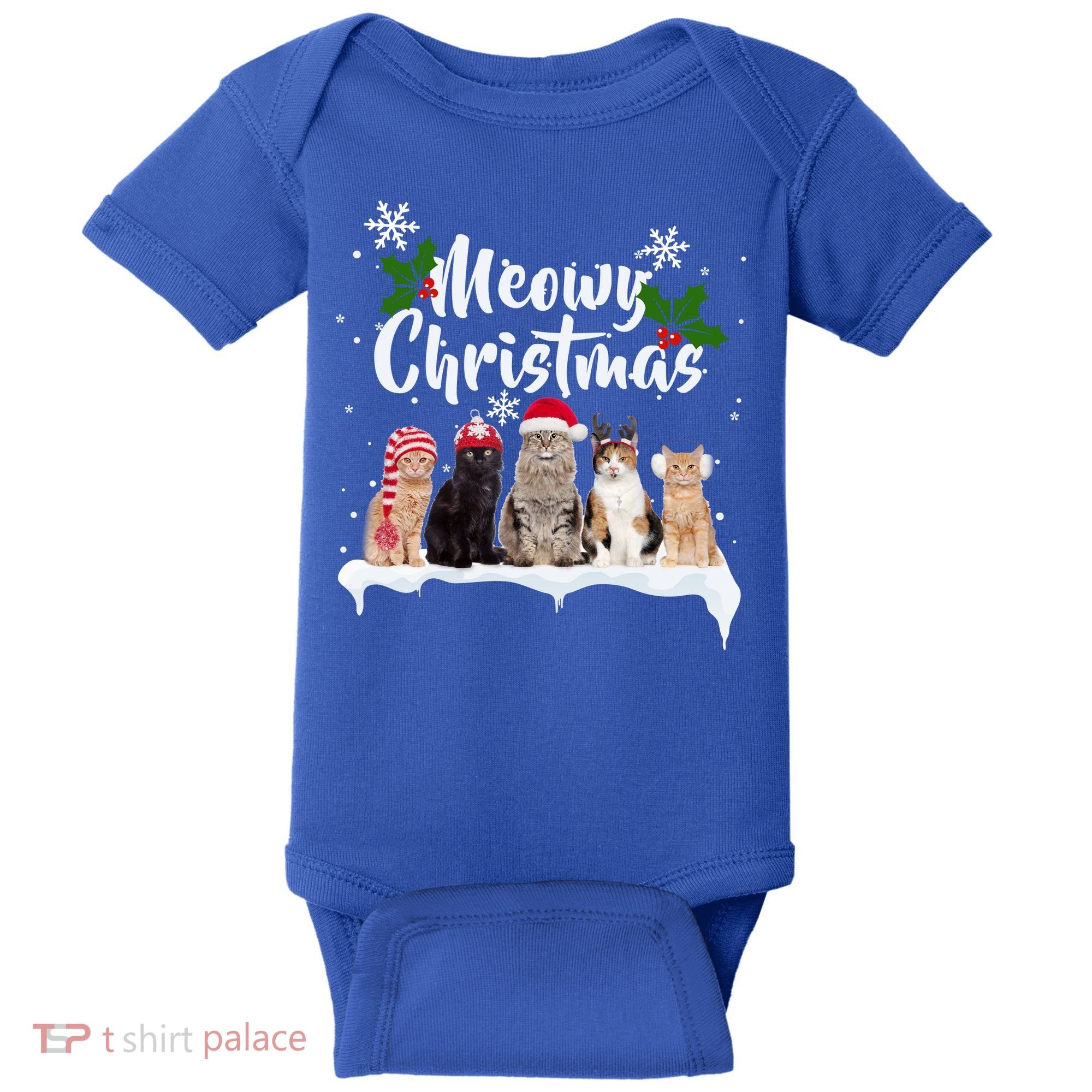 Meowy Christmas Winter Cats Baby Bodysuit