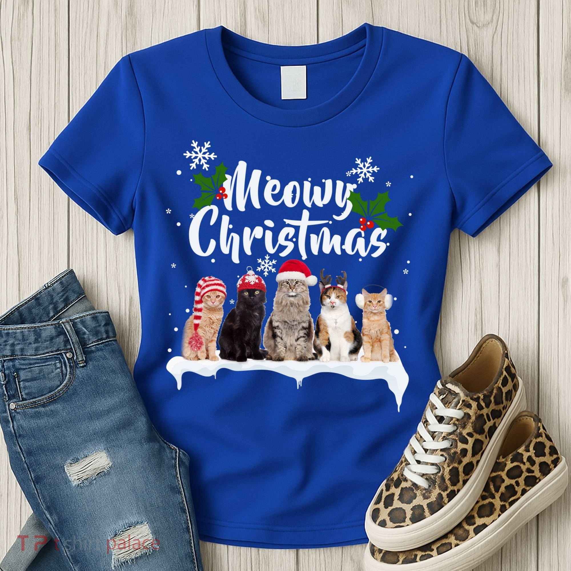 Meowy Christmas Winter Cats Women's T-Shirt