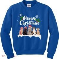 Meowy Christmas Winter Cats Kids Sweatshirt thumb 0