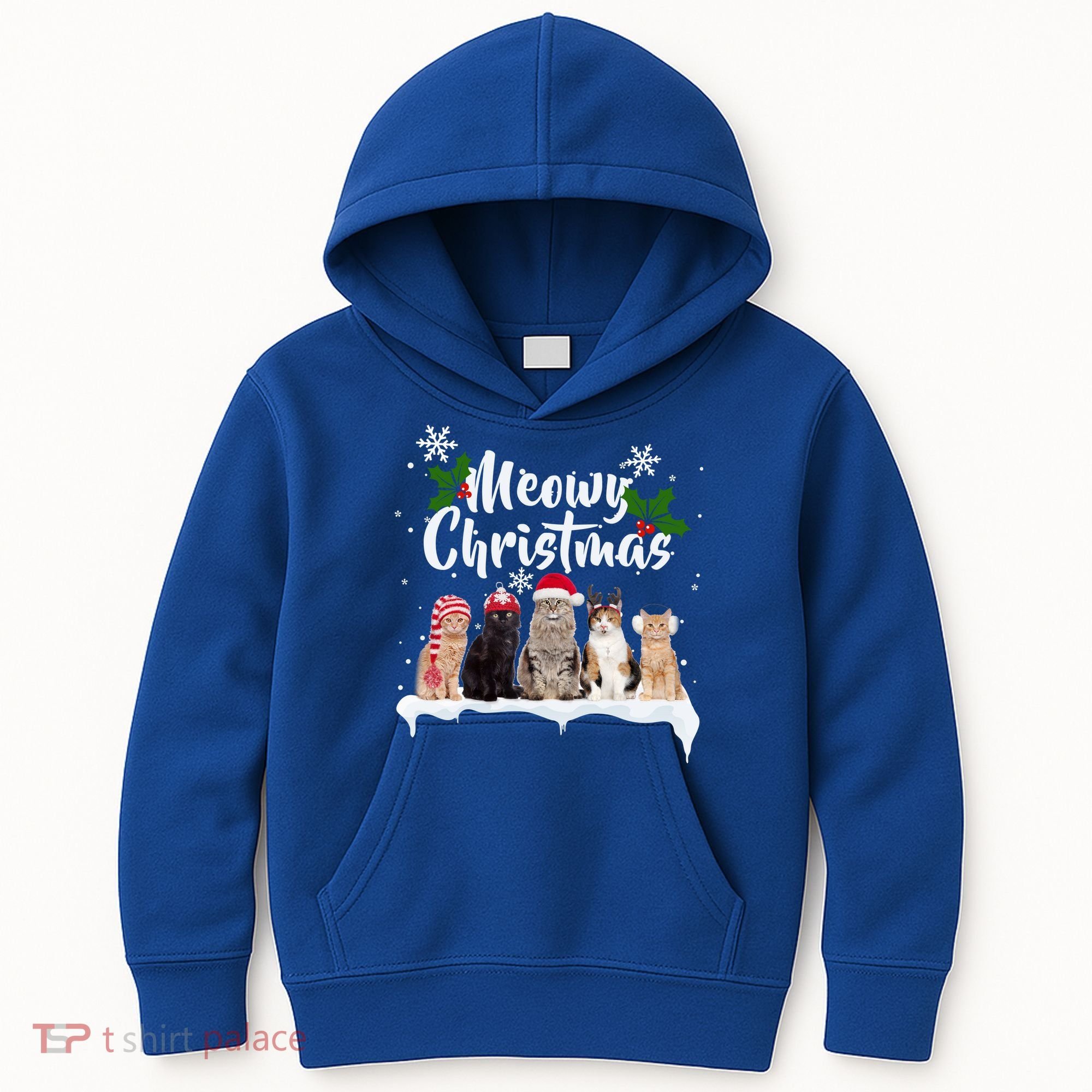 Meowy Christmas Winter Cats Kids Hoodie