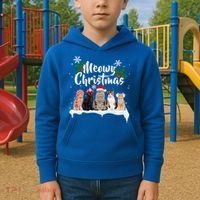 Meowy Christmas Winter Cats Kids Hoodie thumb 2