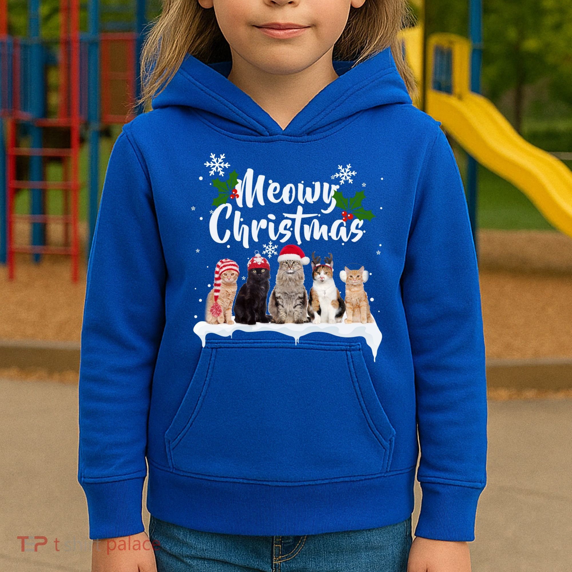 Meowy Christmas Winter Cats Kids Hoodie