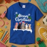 Meowy Christmas Winter Cats Kids T-Shirt thumb 3