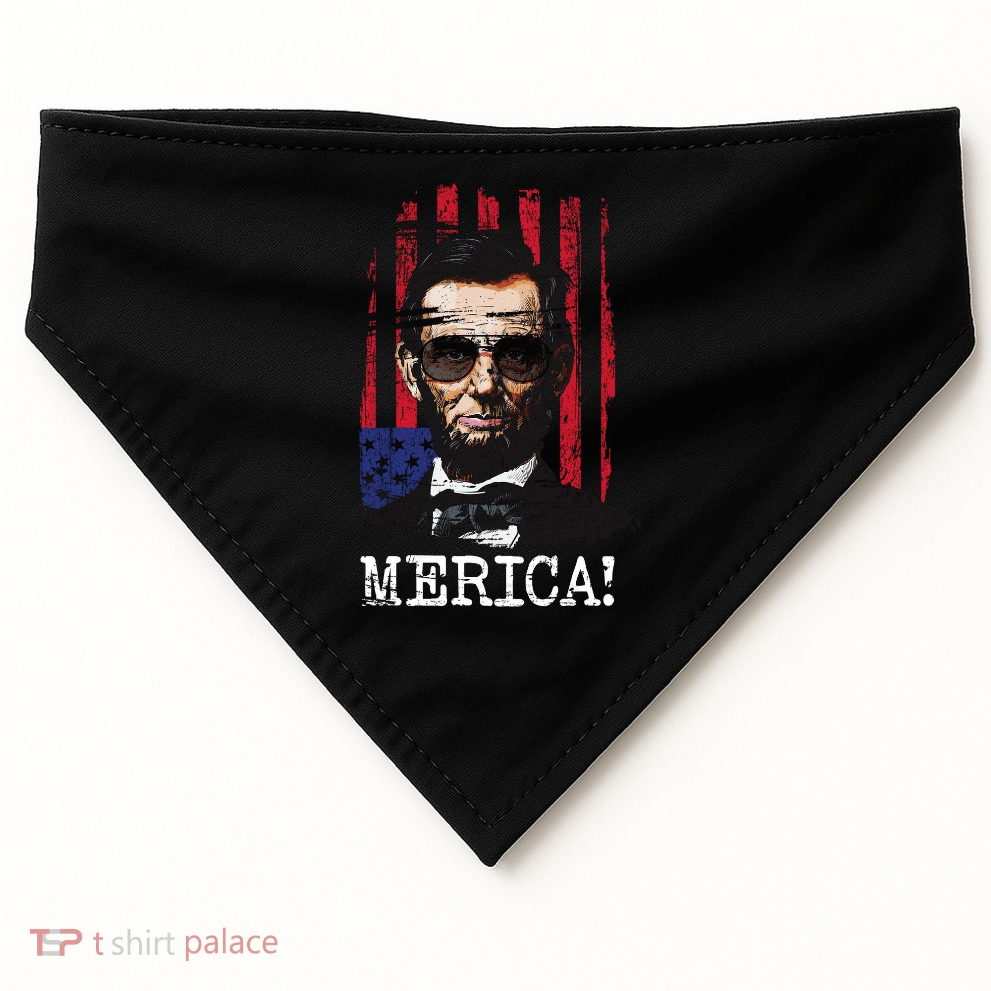 Merica Abe Lincoln USA-Made Doggie Bandana