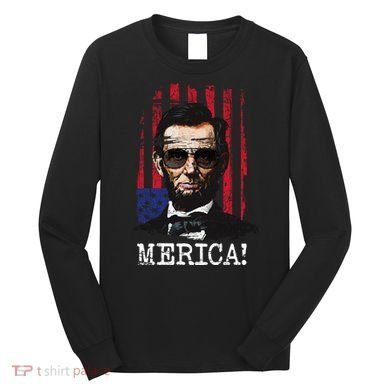 Merica Abe Lincoln Long Sleeve Shirt