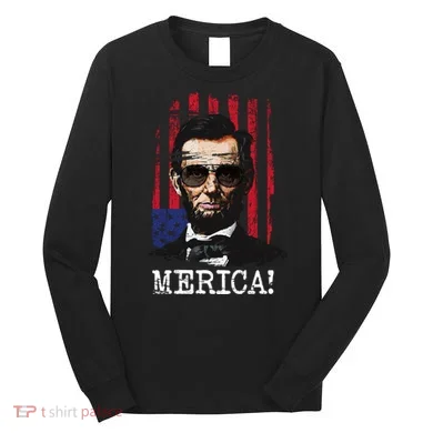 Merica Abe Lincoln Long Sleeve Shirt