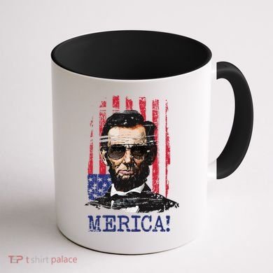 Merica Abe Lincoln Coffee Mug back