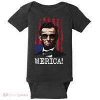 Merica Abe Lincoln Baby Bodysuit thumb 0