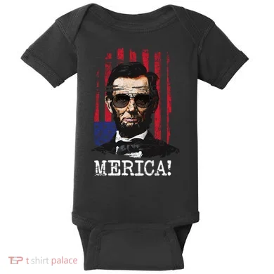 Merica Abe Lincoln Baby Bodysuit