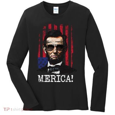 Merica Abe Lincoln Women's Long Sleeve Shirt