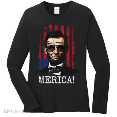 Merica Abe Lincoln Women's Long Sleeve Shirt