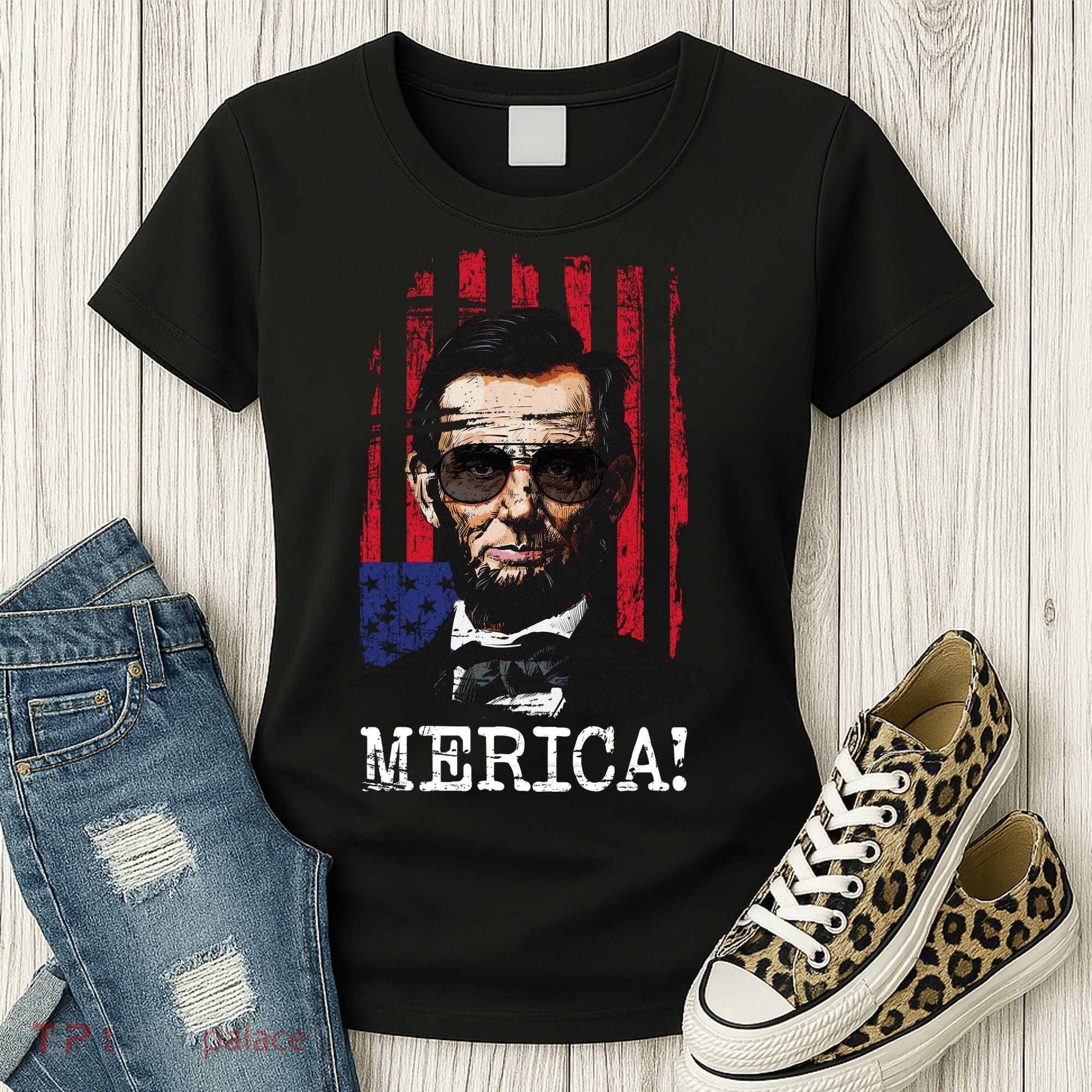 Merica Abe Lincoln Women's T-Shirt