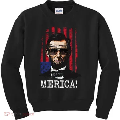 Merica Abe Lincoln Kids Sweatshirt