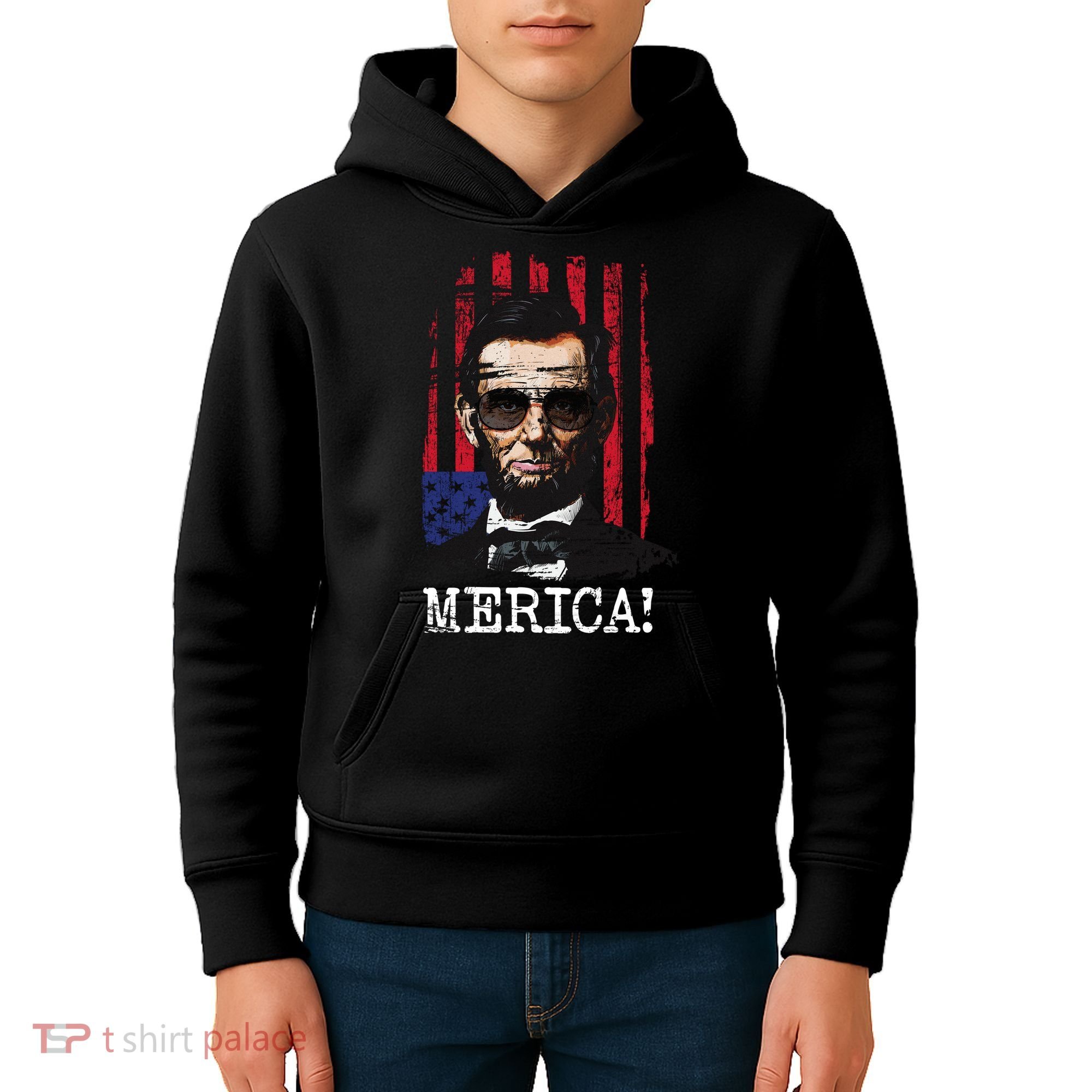 Merica Abe Lincoln Kids Hoodie