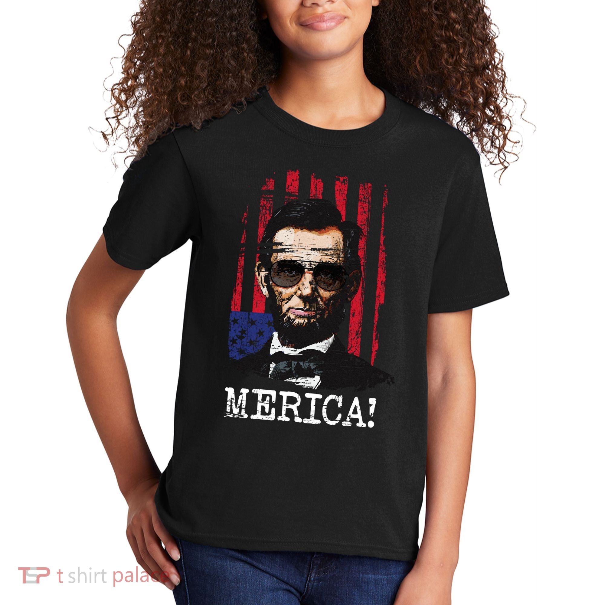 Merica Abe Lincoln Kids T-Shirt