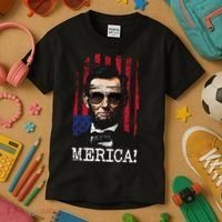 Merica Abe Lincoln Kids T-Shirt thumb 3