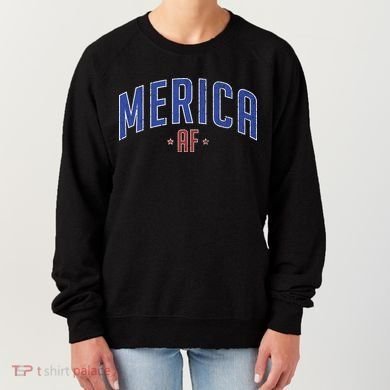 Merica AF Distressed USA Logo Women's Sweatshirt