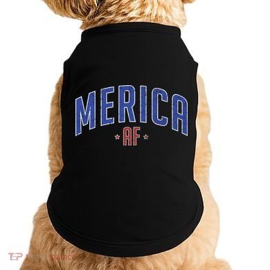 Merica AF Distressed USA Logo Doggie Tank