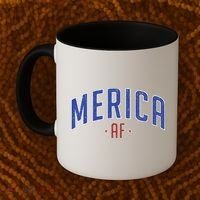 Merica AF Distressed USA Logo Coffee Mug thumb 2