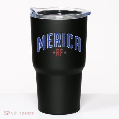 Merica AF Distressed USA Logo Tumbler
