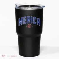 Merica AF Distressed USA Logo Tumbler thumb 0