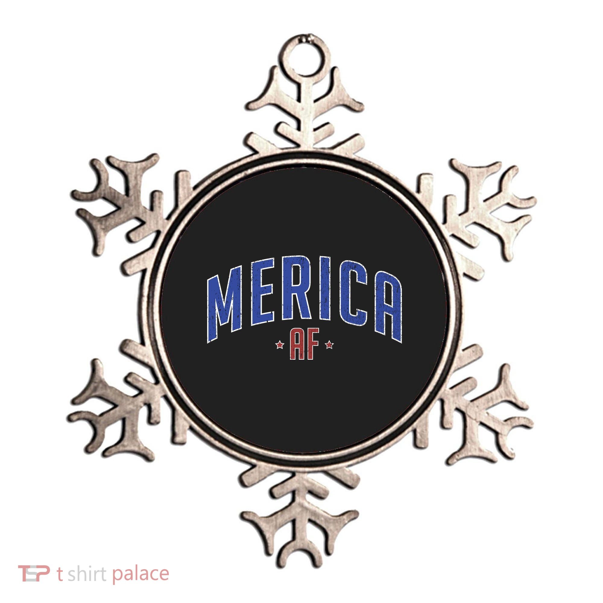 Merica AF Distressed USA Logo Ornament